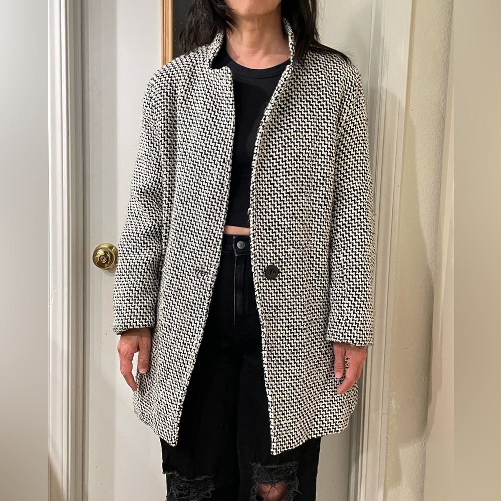 Black and White Women's Coat